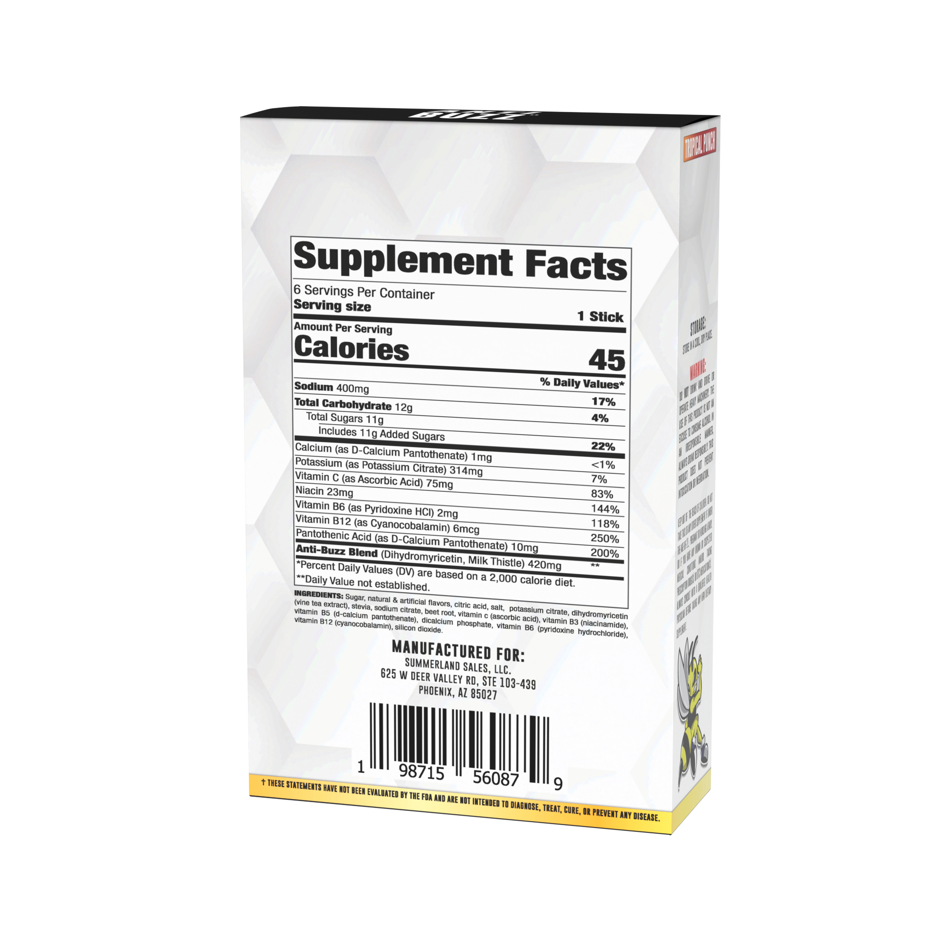 Anti-Buzz Drink Mix | Post-Celebration Relief, Hydration & Multivitamin | 6-Pack