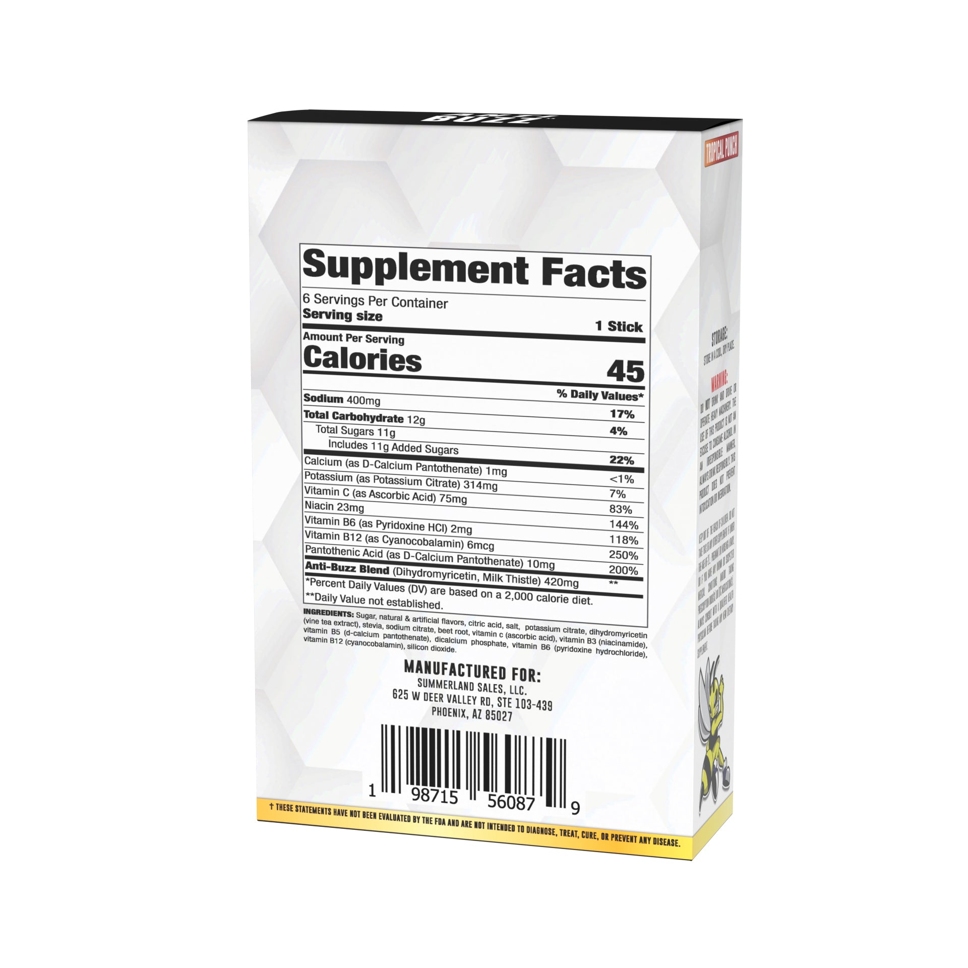 Anti-Buzz Drink Mix | Post-Celebration Relief, Hydration & Multivitamin | 6-Pack