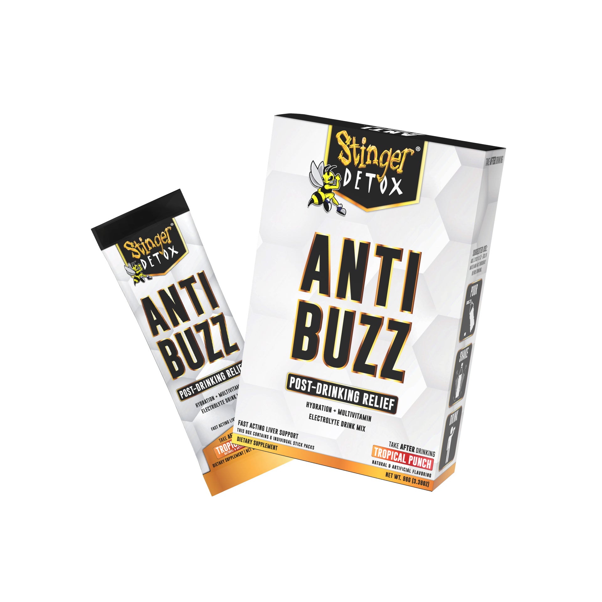 Anti-Buzz Drink Mix | Post-Celebration Relief, Hydration & Multivitamin | 6-Pack