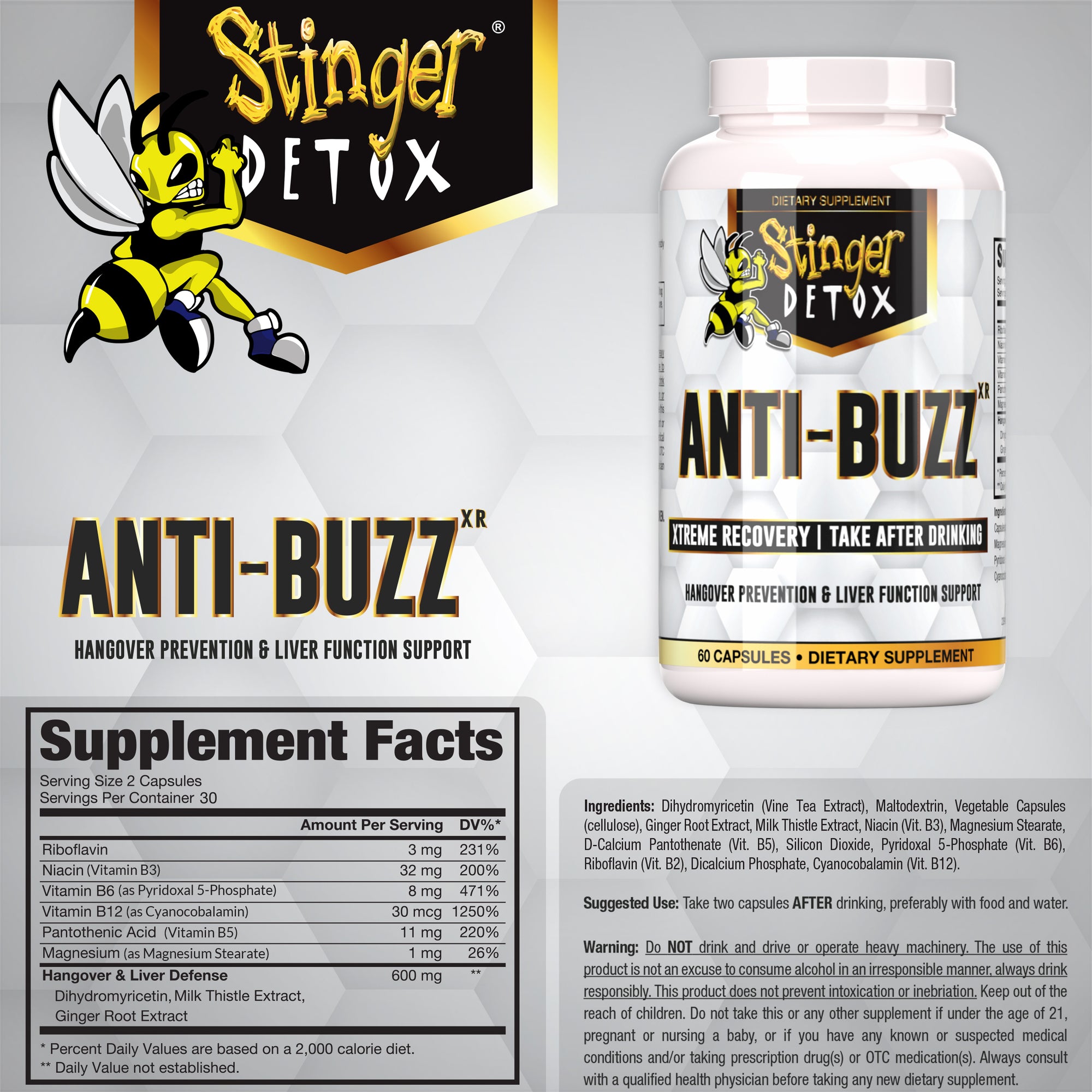 Anti-Buzz  Hangover Prevention & Liver Support – Stinger Detox